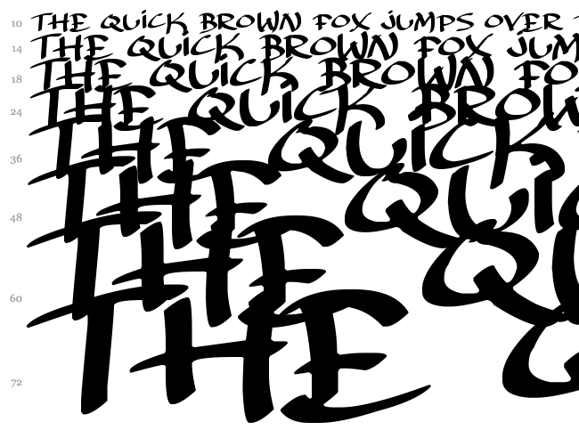 Archaic Asian Inks font waterfall